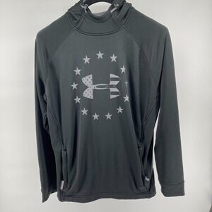 Under Armour‎ Freedom Tech Terry Pullover Hoodie Mens Large Black USA Military